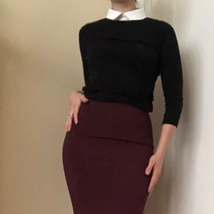 Club Monaco black sweater with white collar